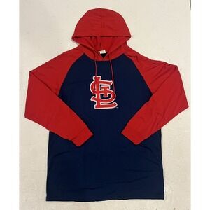 St. Louis Cardinals MLB LS Hoodie Pullover Size XL Red Blue Logo SGA Lightweight